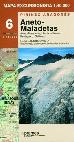 ANETO-MALADETAS. MAPA EXCURSIONISTA 1/40.000. PIRINEO ARAGONES